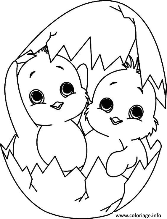 Coloriage Poussin De Paques Coloriage Poussin Et Oeuf De Paques Jecolorie
