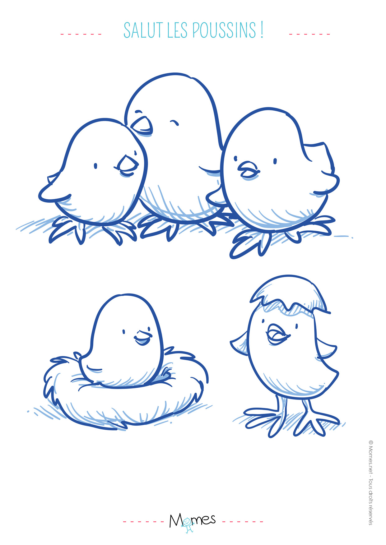 Coloriage Poussin De Paques Coloriage Poussins De Pâques Momes