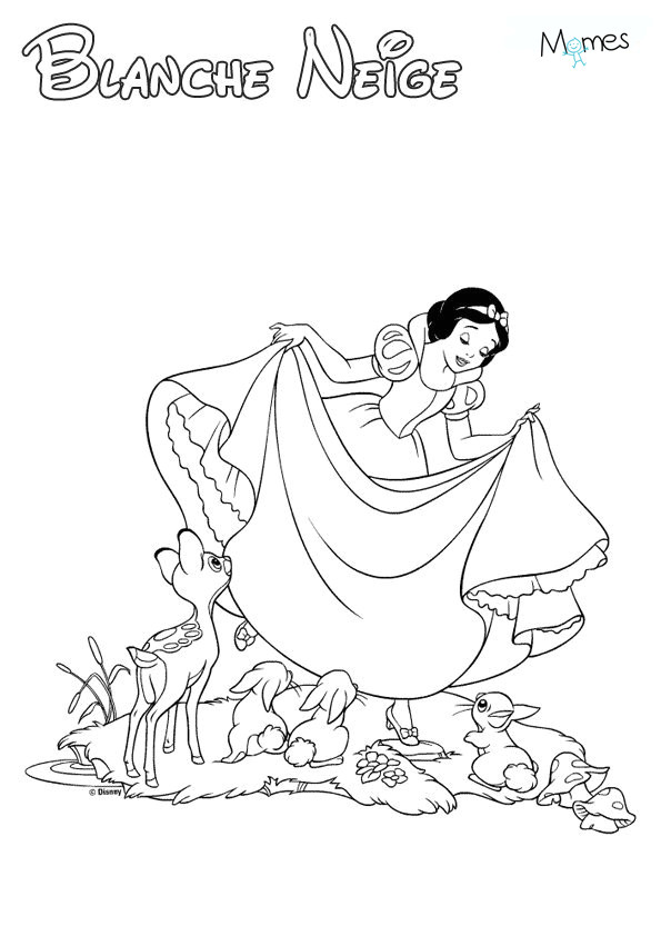 Coloriage Princesse Blanche Neige Coloriage Blanche Neige Momes