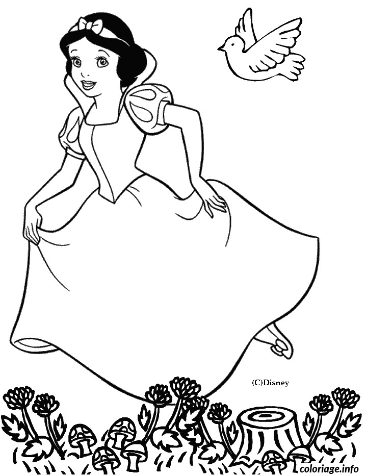 Coloriage Princesse Blanche Neige Coloriage Princesse Blanche Neige Jecolorie