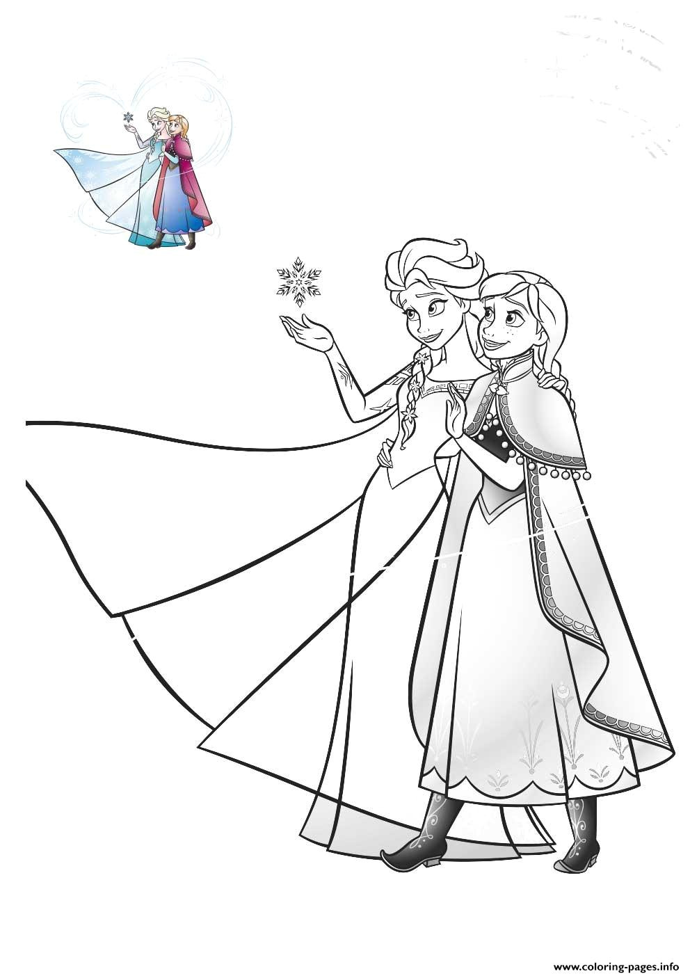 Coloriage Princesse Des Neiges à Imprimer Gratuit Elsa Anna Family Love Frozen Coloring Pages Printable