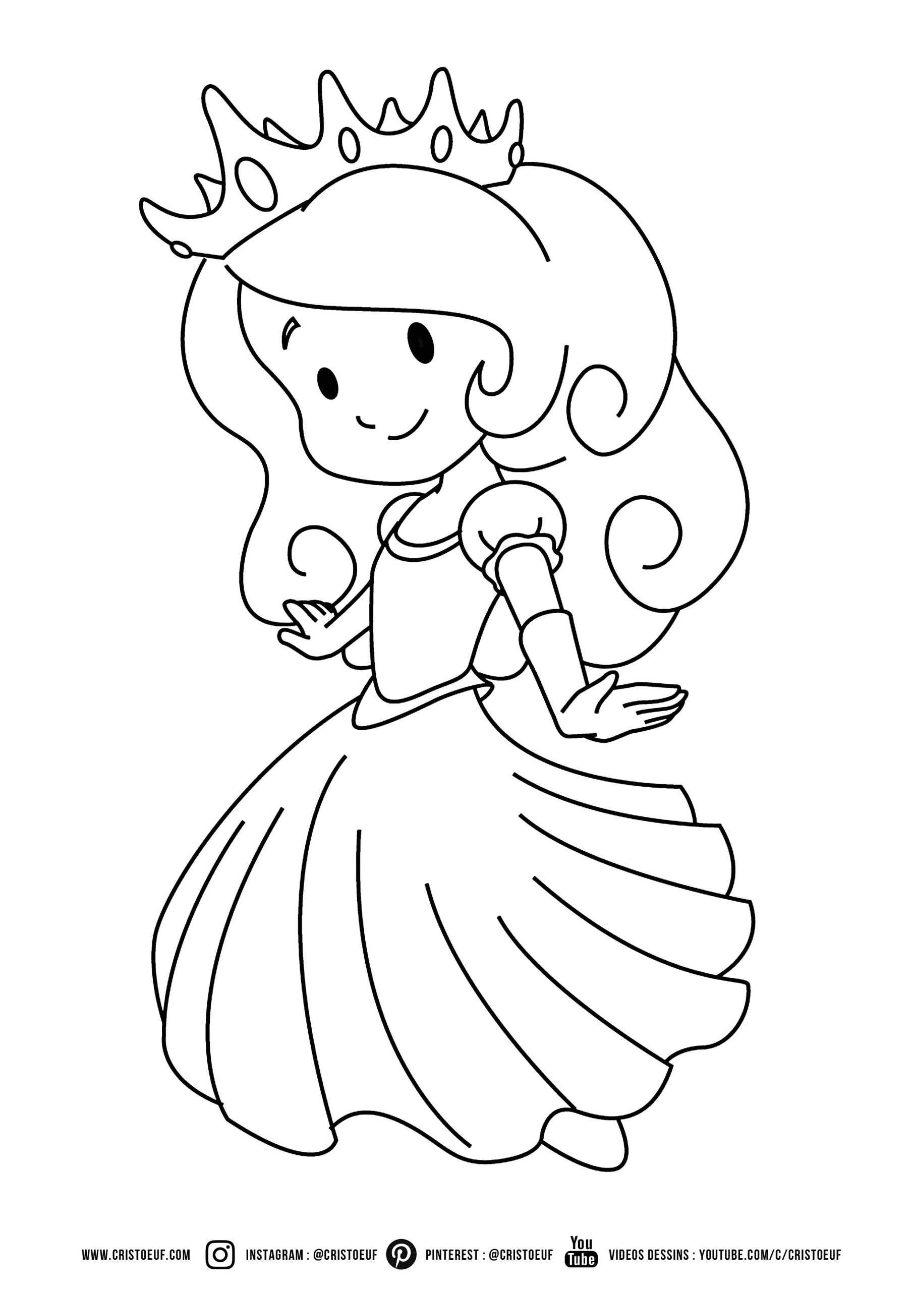 Coloriage Princesse Et Prince Coloriage Princess Little Kawai Manga Beauty Enfant