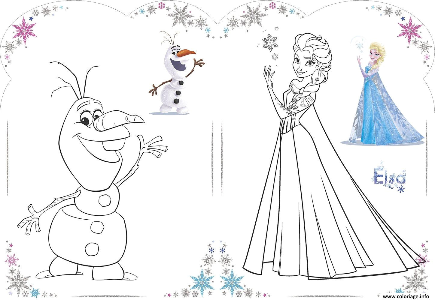 Coloriage Reine Des Neige Elsa Coloriage Olaf Et Elsa Reine Des Neiges Disney 2018 Dessin