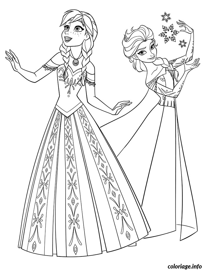 Coloriage Reine Des Neiges Anna Et Elsa Coloriage Reine Des Neiges Anna Et Elsa Princesse Dessin