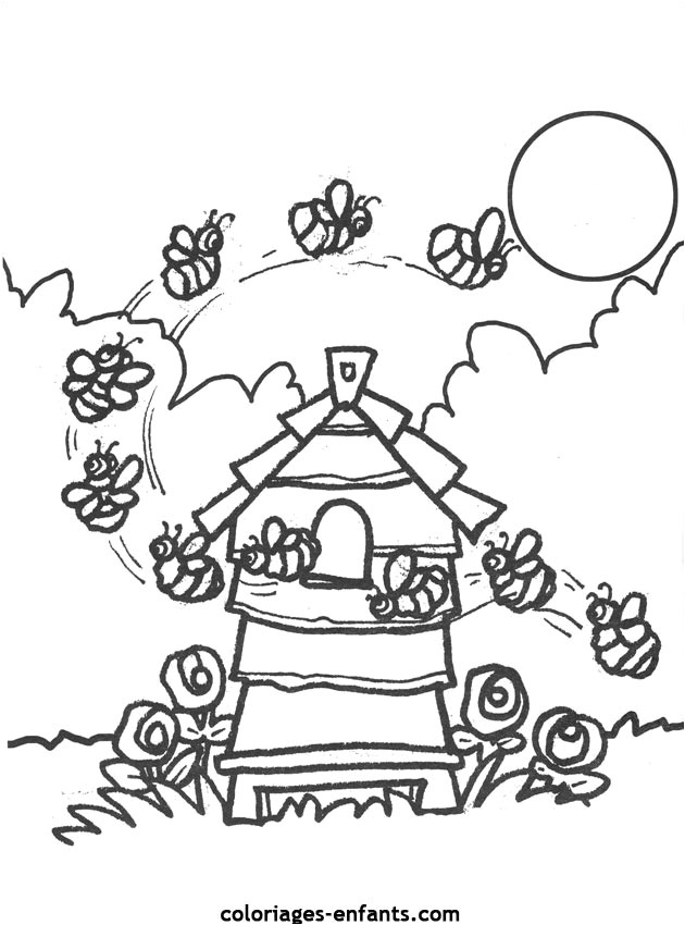 Coloriage Ruche D Abeille Dessin Abeille Ruche Yx19