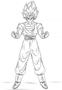 Coloriage Sangoku Super Sayen 2 Dibujos Para Colorear Fáciles De Dibujar Y Pintar