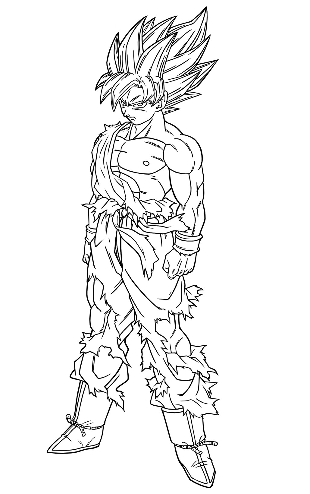 Coloriage Sangoku Super Sayen 2 Super Saiyan Dessin Facile Dragon Ball