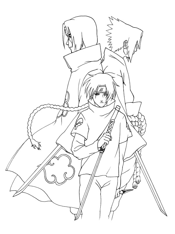 Coloriage Sasuke Et Itachi Naruto Malvorlagen Malvorlagen1001