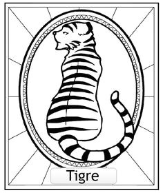 Coloriage Signe astrologique Chinois Tigre