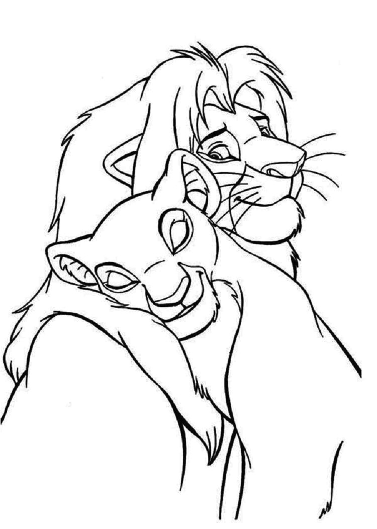 Coloriage Simba Et Nala Simba and Nala Coloring Pages