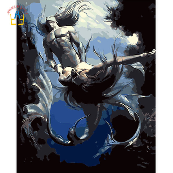 Coloriage Sirene En Ligne Acheter Coloriage Par Numéros Sur toile Avec Peintures Acryliques Peintures Murales Peintures De Sir¨ne Pour Le Salon Décoration De La Maison Wya081