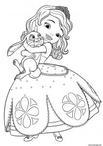 Coloriage sofia A Imprimer Coloriage Princesse sofia Adore son Lapin Jecolorie