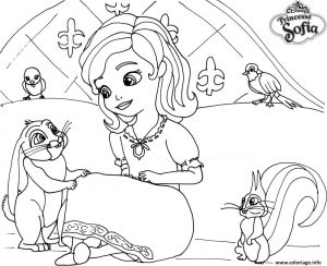 Coloriage sofia A Imprimer Coloriage Princesse sofia Sur son Lit Avec Un Lapin