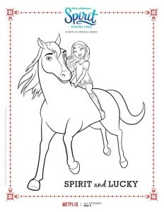 Coloriage Spirit Et Lucky Spirit Riding Free Spirit and Lucky Coloring Page