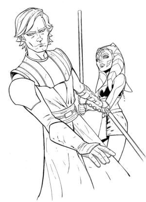 Coloriage Star Wars Anakin Skywalker Ahsoka and Anakin Star Wars Coloring Pages