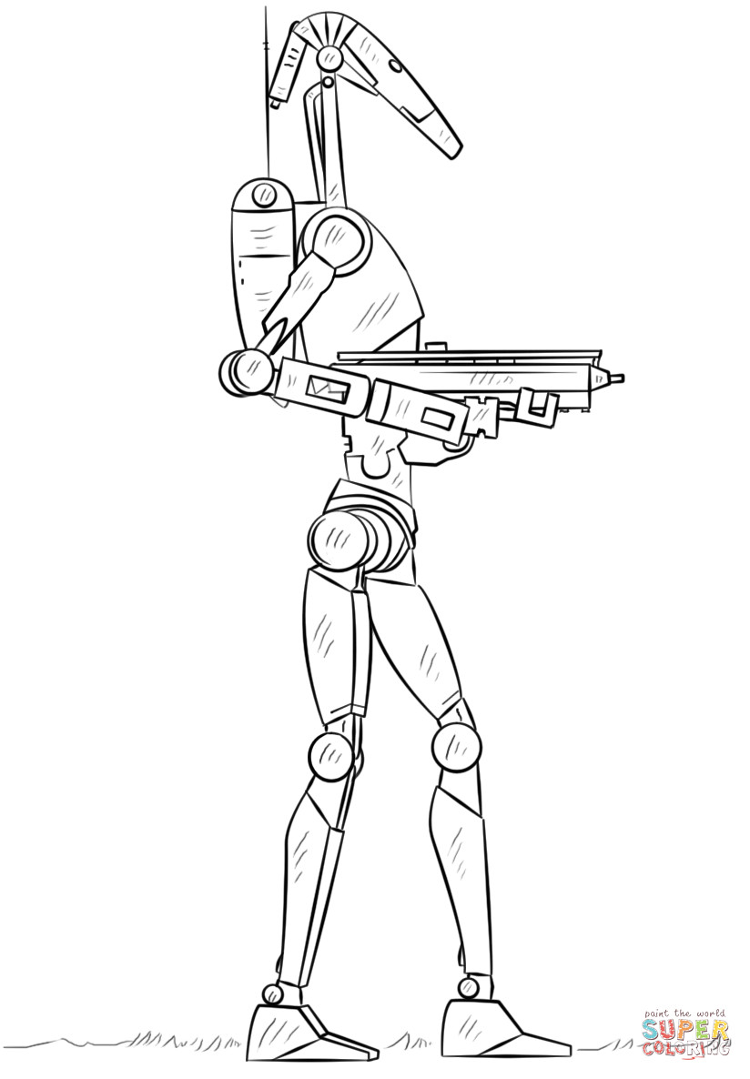 Coloriage Star Wars Droide Battle Droid Coloring Page