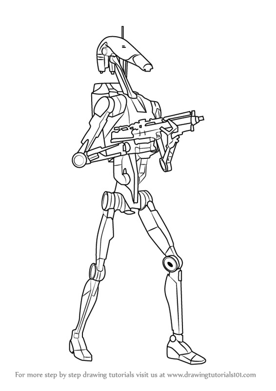 Coloriage Star Wars Droide Learn How to Draw Battle Droid From Star Wars Star Wars