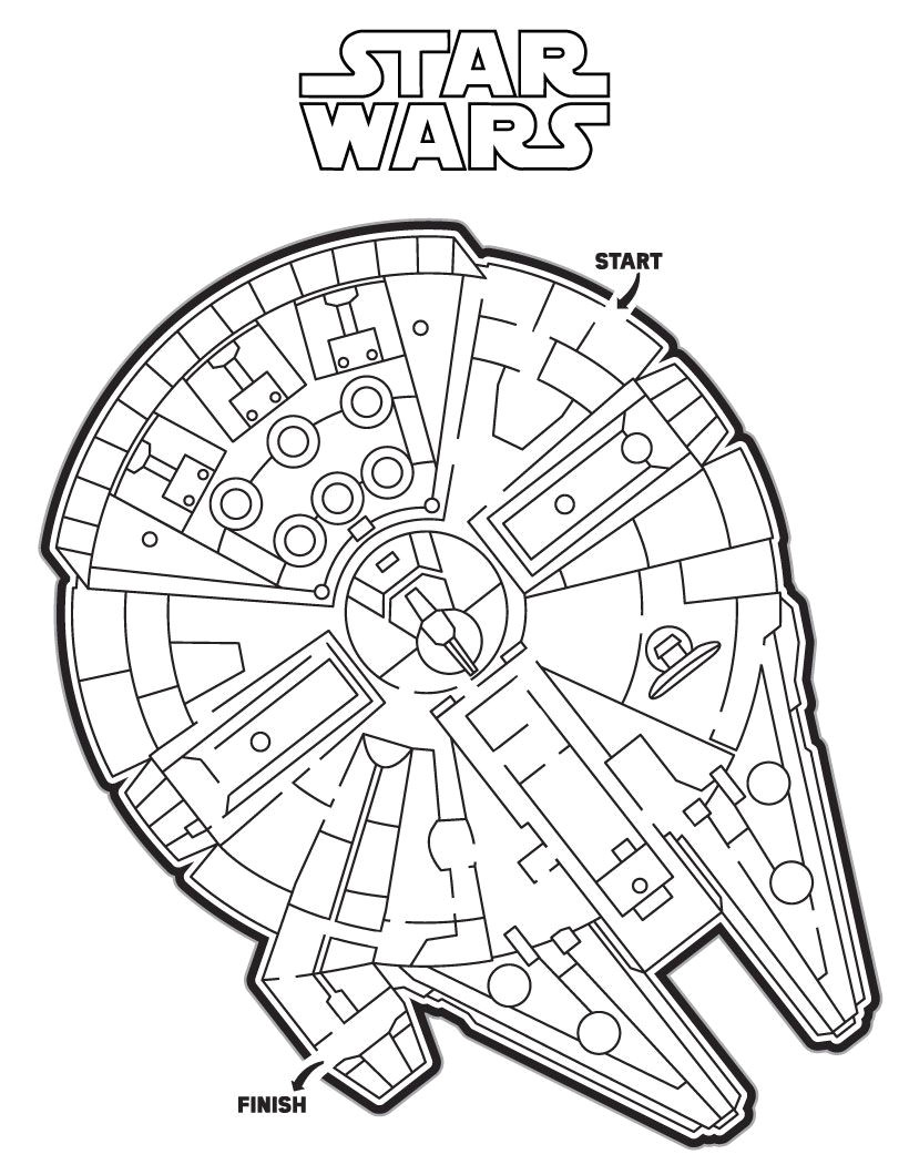 Coloriage Star Wars Faucon Millenium Labyrinthes à Imprimer Labyrinthe Du Faucon Millenium De