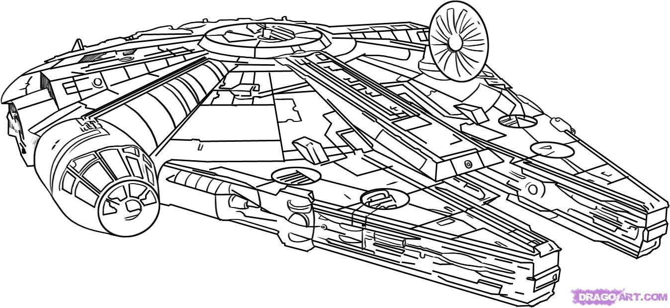 Coloriage Star Wars Faucon Millenium Star Wars La Guerra De Las Galaxias スターウォーズ 星際大戰 Guerre