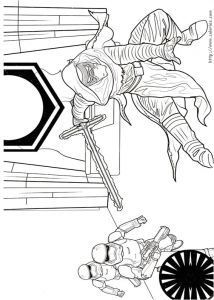 Coloriage Star Wars Kilo Ren Coloriage Kylo Ren à L attaque