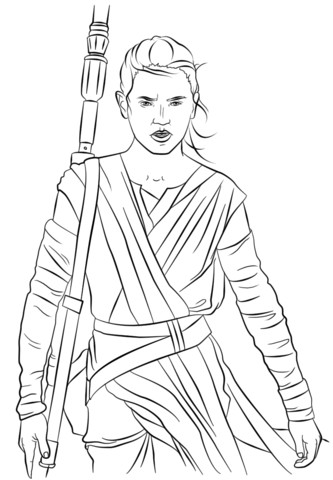 Coloriage Star Wars Rey Coloriage Rey De Star Wars Le Réveil De La force