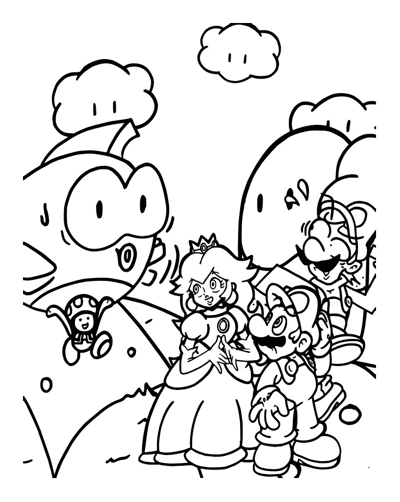 Coloriage Super Mario Bros A Imprimer Mario Bros 1 Coloriage Super Mario Coloriages Pour Enfants