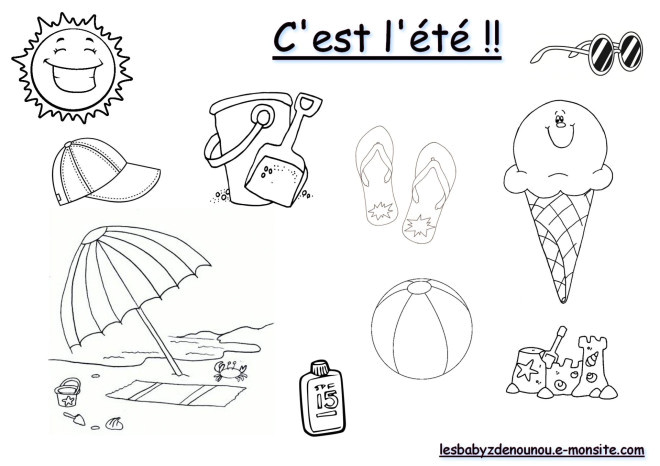 Coloriage Sur L été Coloriage C Est L été Dessin Gratuit à Imprimer