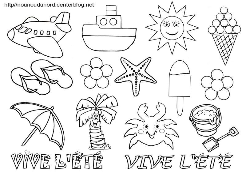 Coloriage Sur L été Nounoudunord Bricolages Avec Les Enfants Page 2