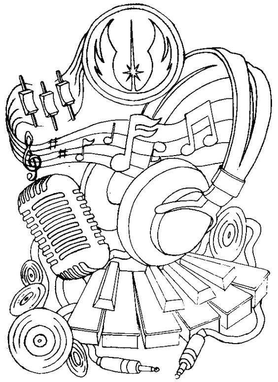 Coloriage Sur La Musique Art Thérapie Musique Coloriage Musique Cahier Musique