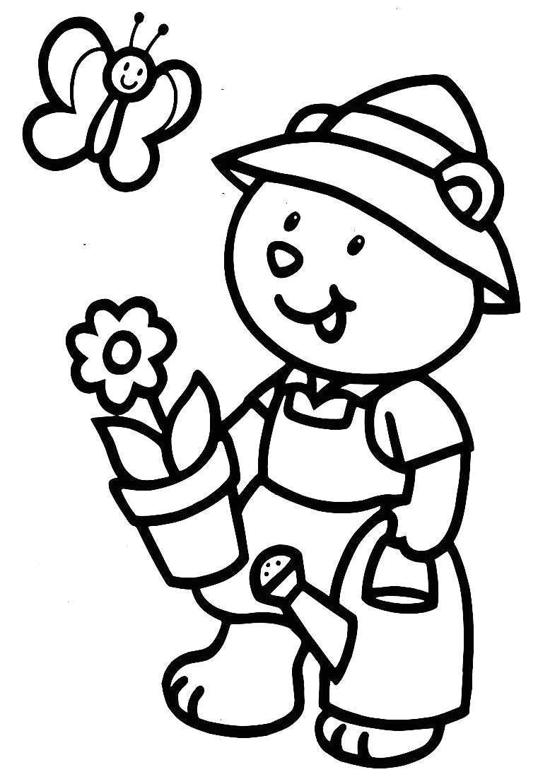 Coloriage Sur Le Jardinage 15 Coloriage Jardinier A Imprimer