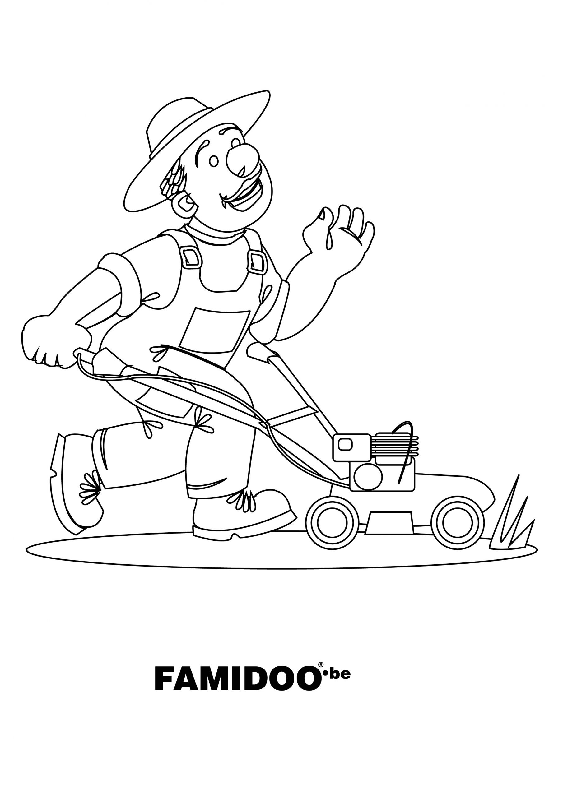 Coloriage Sur Le Jardinage Coloriage Jardinier A La Maison