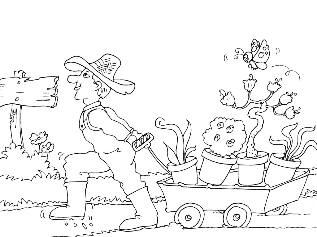 Coloriage Sur Le Jardinage Dessins Gratuits à Colorier Coloriage Jardinier à Imprimer
