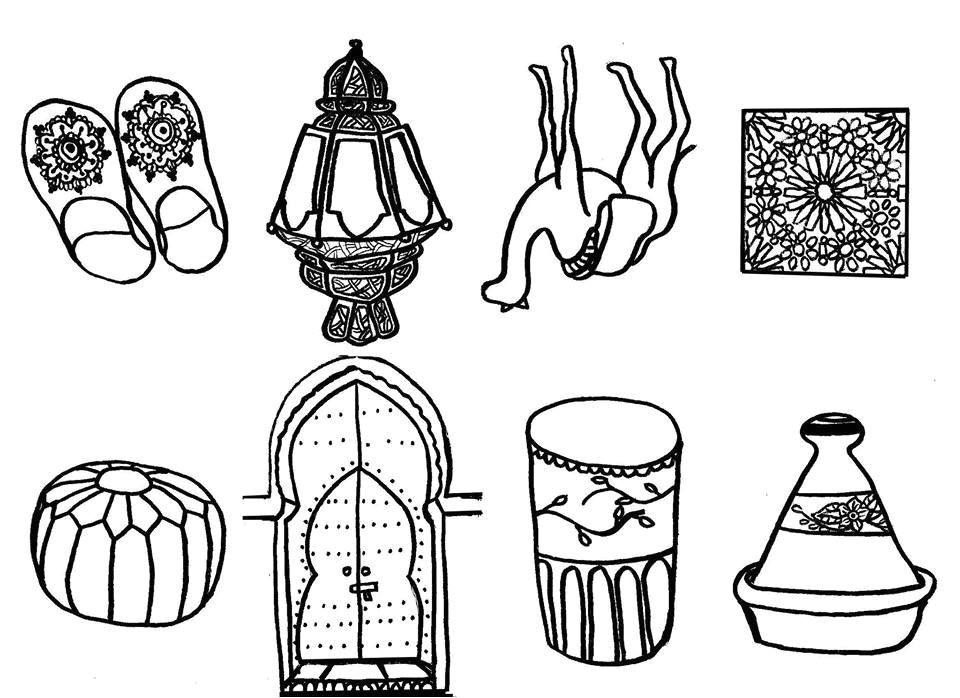 Coloriage Sur Le Maroc Coloriage Ambiance Marocaine Pour Enfants