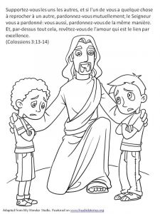 Coloriage Sur Le Pardon Versets Bibliques Pour Les Enfants Le Pardon Freekidstories