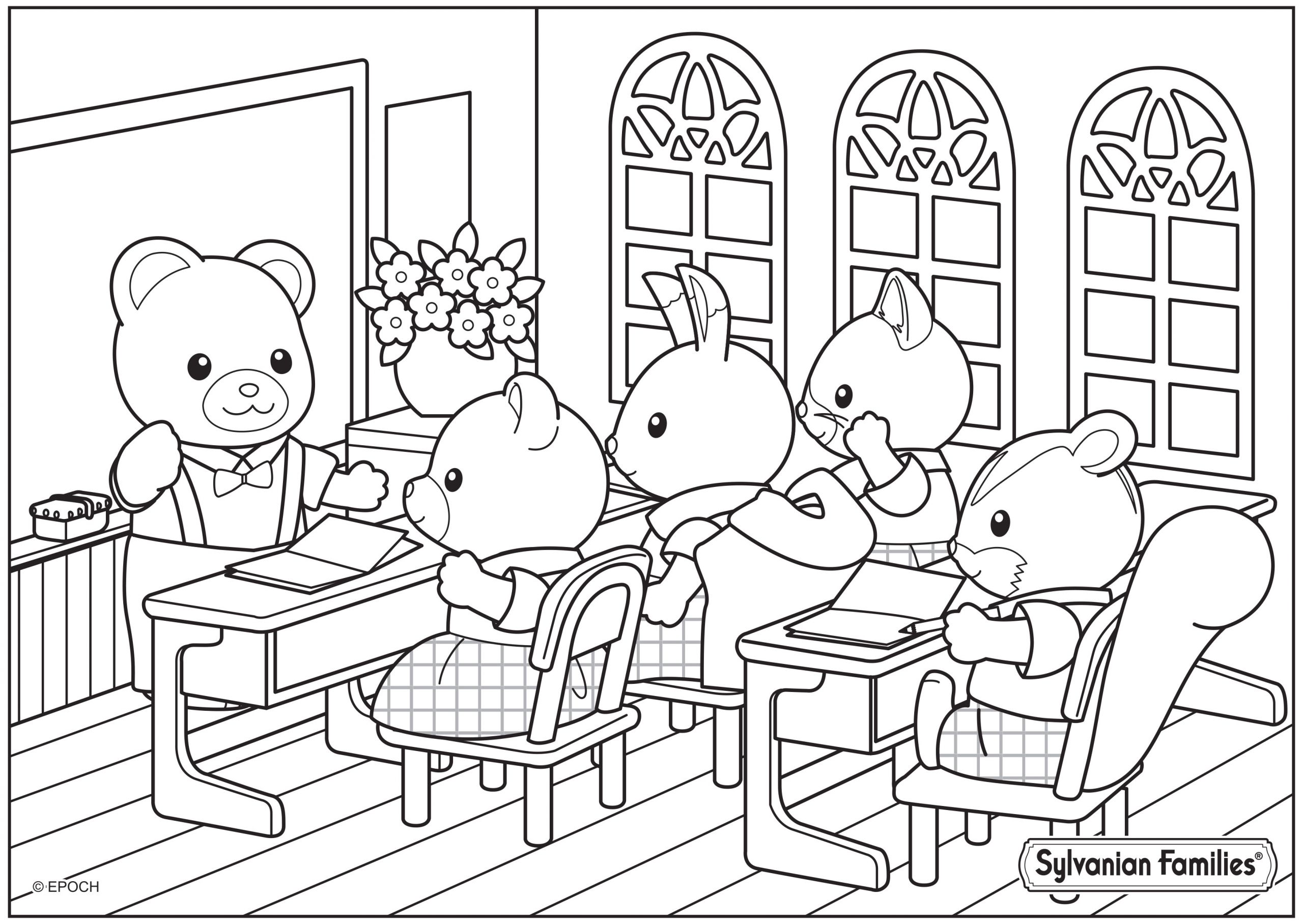 Coloriage Sylvanian A Imprimer Coloriage Du Professeur Ours Qui Fait Classe Aux Enfants