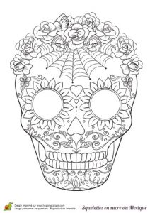 Coloriage Tete De Mort Mexicaine A Imprimer Gratuit Site De Coloriage Dessin Doodle