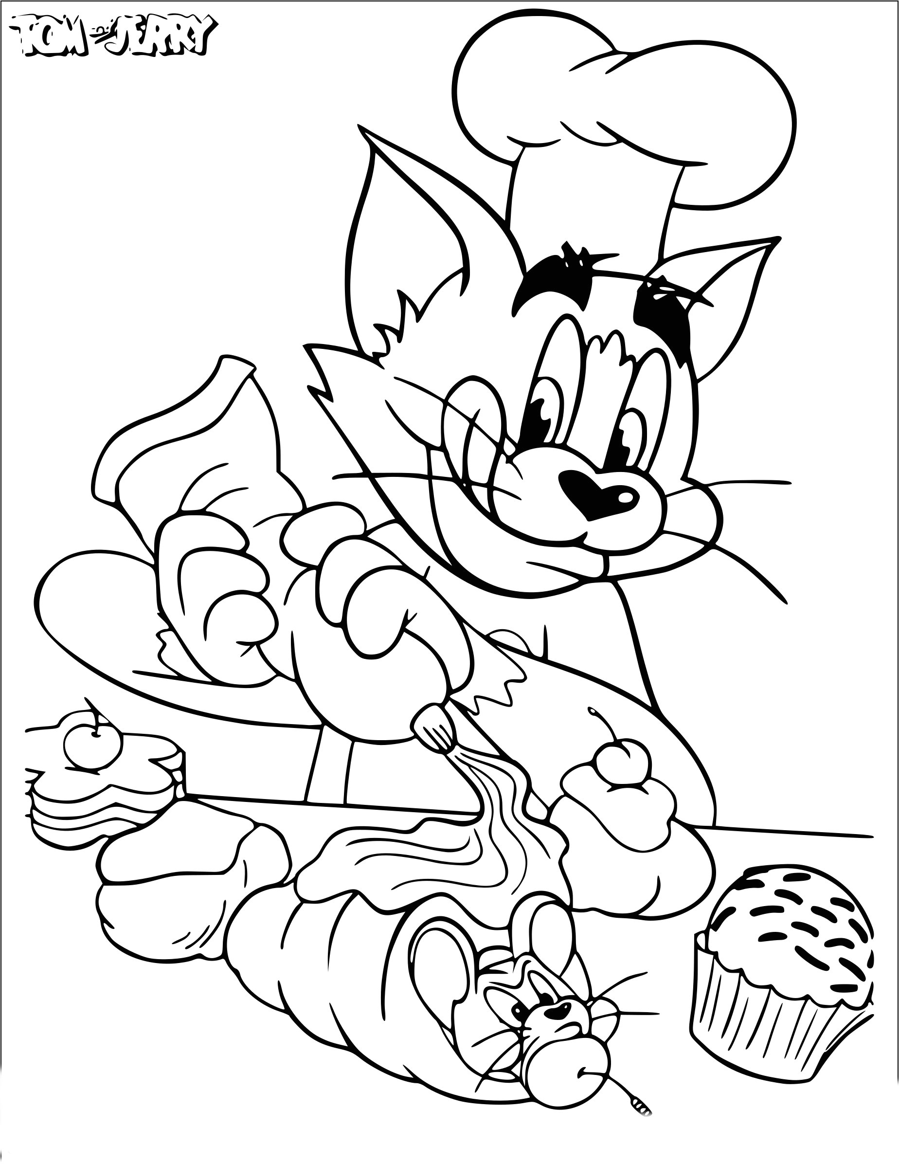 Coloriage tom Et Jerry A Imprimer Gratuit Coloriage tom Cuisine Jerry à Imprimer