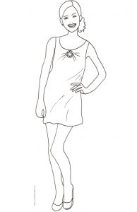 Coloriage top Model Gratuit Dessin De Robe