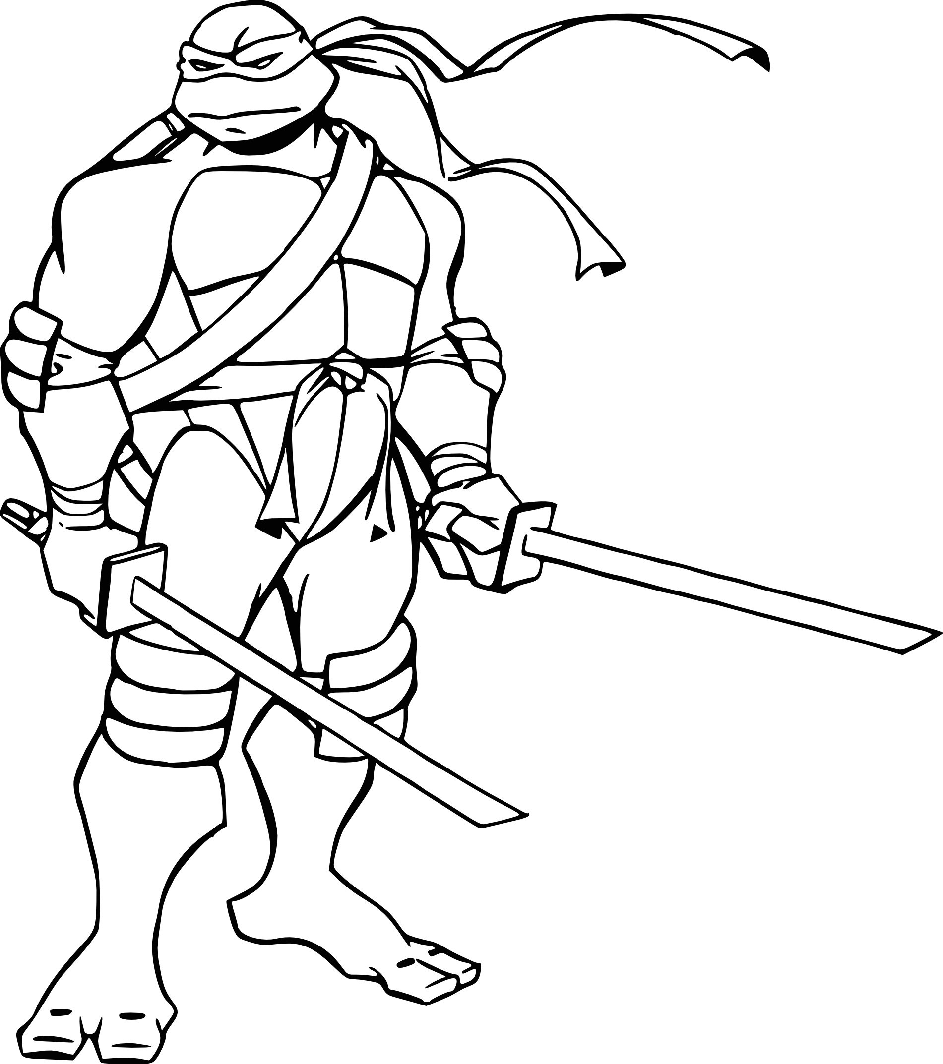 Coloriage tortues Ninja à Imprimer Coloriage Leonardo tortue Ninja à Imprimer