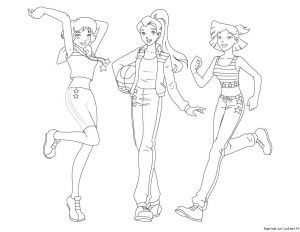 Coloriage totally Spies Sam Sam Alex Et Clover Fashion 5 Est Un Coloriage Des totally