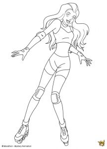 Coloriage totally Spies Sam Sam Fait Du Rollier Est Un Coloriage Des totally Spies