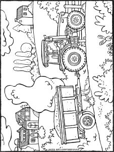 Coloriage Tracteur Avec Remorque Tracteur Avec Remorque Kiddicoloriage