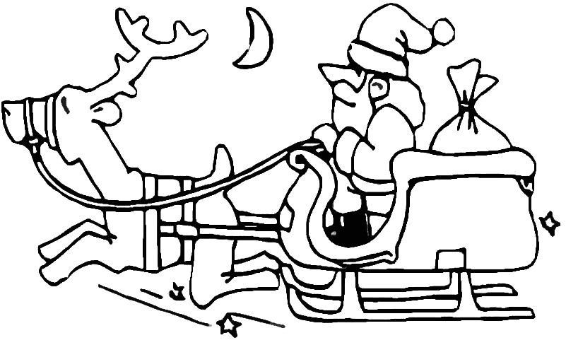 Coloriage Traineau Du Père Noel 14 Dessins De Coloriage Du Père Noël Dans son Traineau à