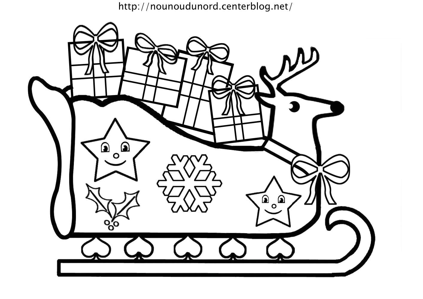 Coloriage Traineau Du Père Noel Coloriage Traineau Du Père Noël Avec Des Cadeaux