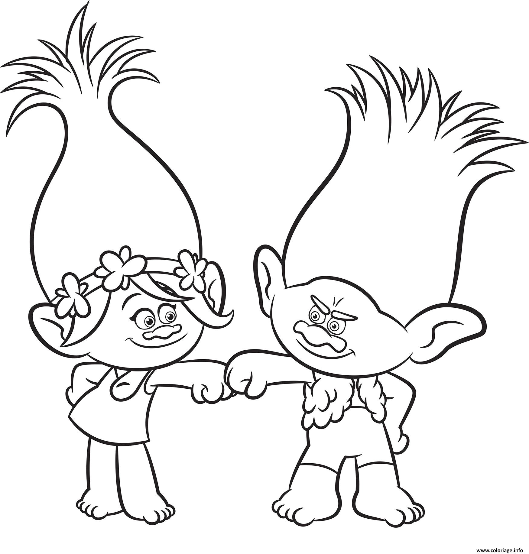 Coloriage Troll A Imprimer Coloriage Trolls Party Princess Poppy Jecolorie