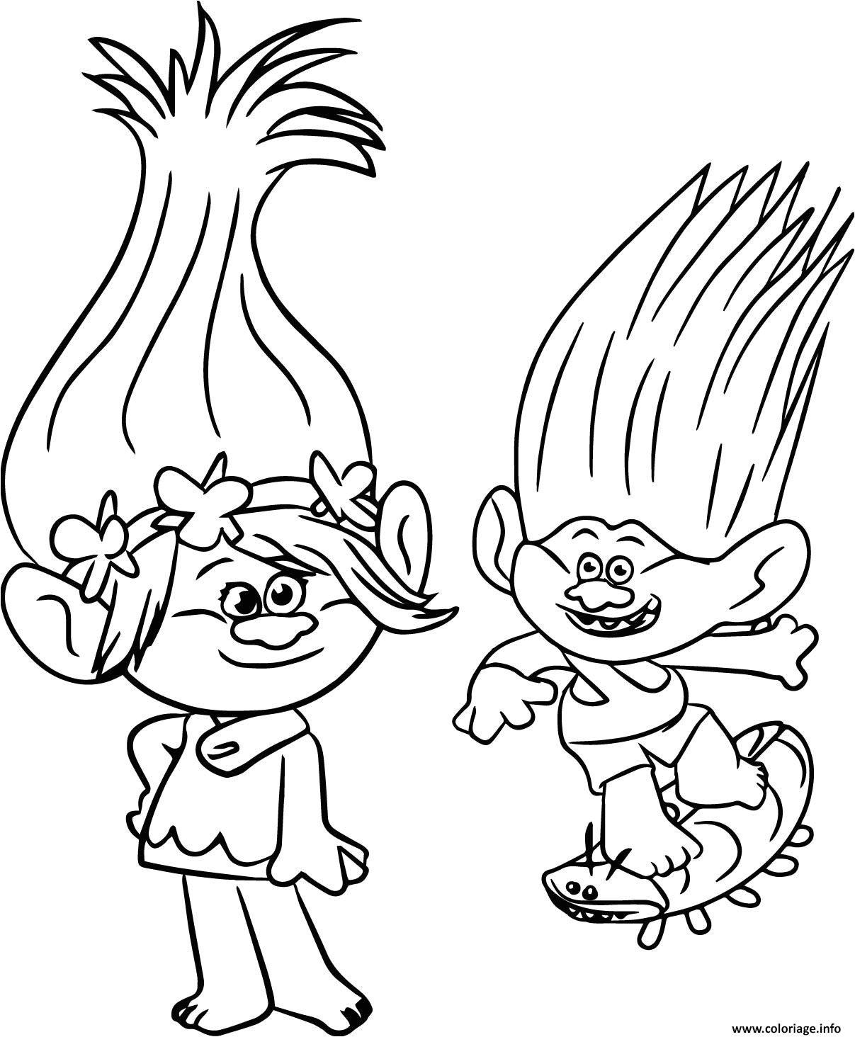 Coloriage Troll A Imprimer Coloriage Trolls Poppy Skateboard Jecolorie