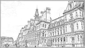 Coloriage Ville De Paris Coloriage Mairie De Paris à Imprimer Pour Les Enfants