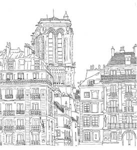Coloriage Ville De Paris Dessins Et Coloriages 5 Coloriages De Paris En Ligne à