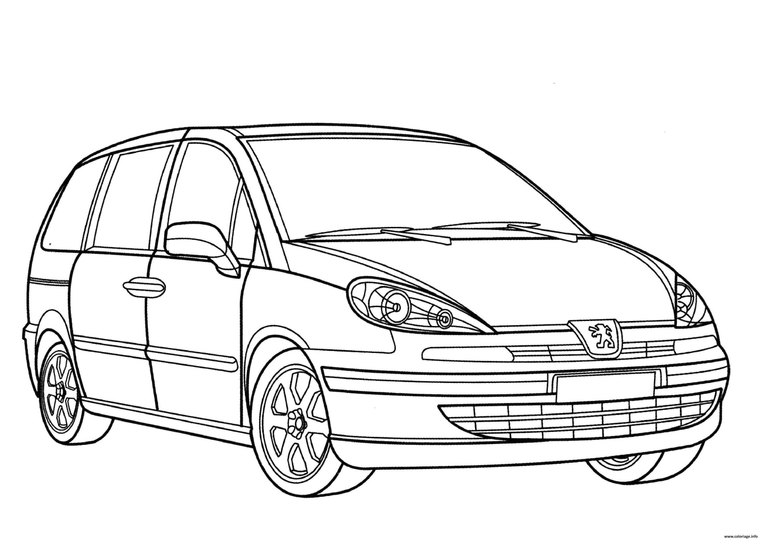 Coloriage Voitures A Imprimer Coloriage Voiture Peugeot 807 Dessin