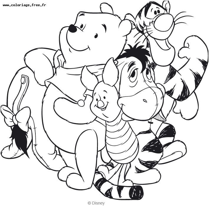 Coloriage Winnie Et Ses Amis 12 Intelligent Winnie Tigrou Porcinet Bourriquet Pics